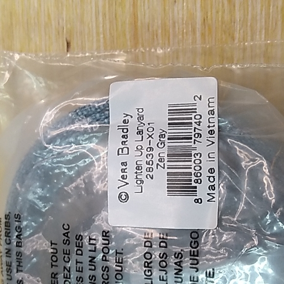 Vera Bradley Factory Style Lanyard Zen Gray - Picture 8 of 8